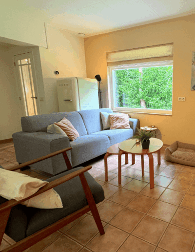 Woonkamer - Bank - Vakantiehuisje Otterlo